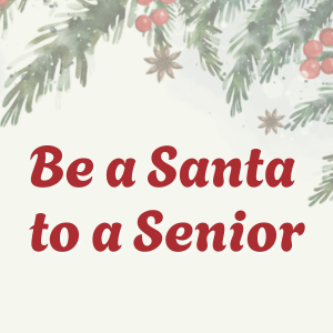 christmas holly with words Be a Santa to a Senior