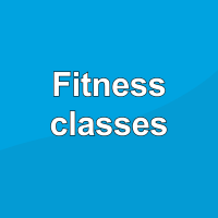 Blue background with text Fitness classes