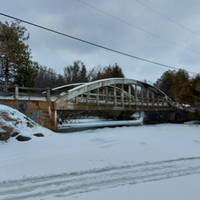Bridge over a waterway in winter