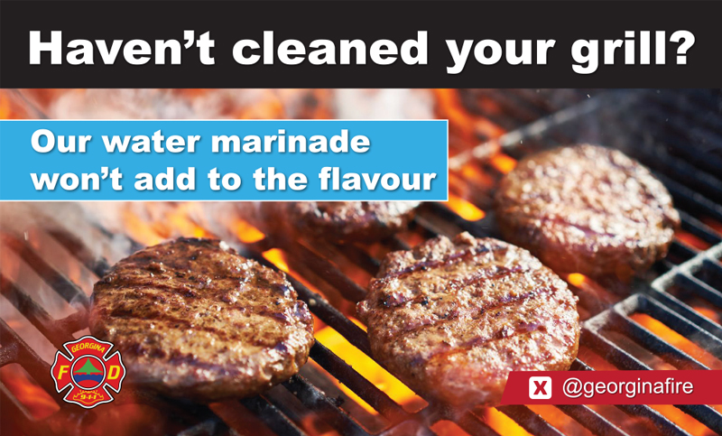 burgers on a grill with the words, haven't cleaned your grill?