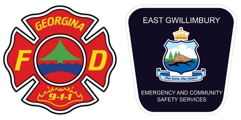 Logos for the Town of Georgina Fire and Emergency Services and the Town of East Gwillimbury Emergency and Community Safety Services