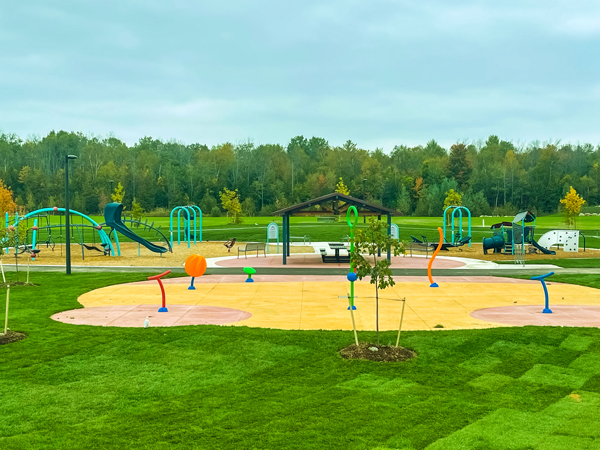 picture of a new park and the splash pad