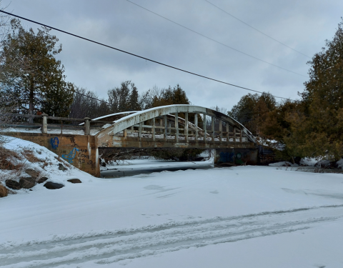 snow covered bridge