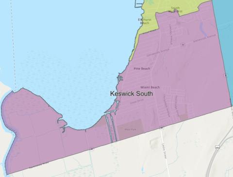 map of the Keswick South area