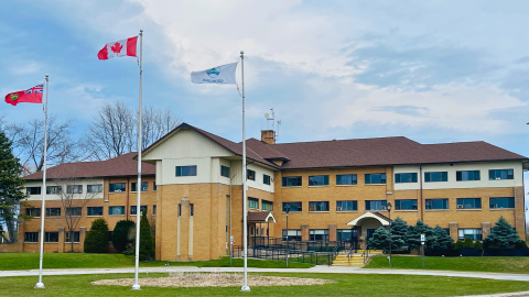 Civic Centre Building with 3 flags