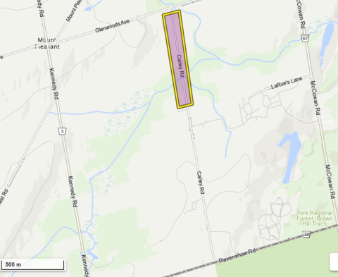 Carly Road closure from Glenwoods Avenue to 84 Carley Road