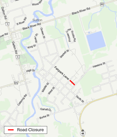 Fairpark Lane between Snooks Road and Hawkins Street road closure