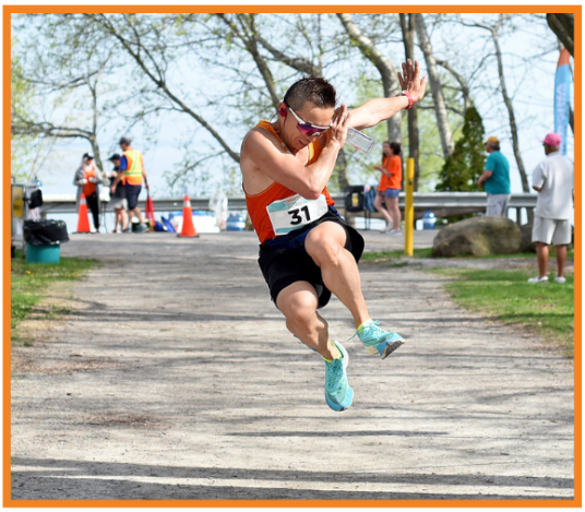 Finisher celebrating