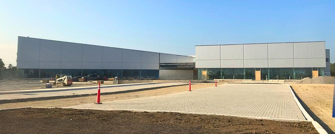 construction on the new multi-use recreation complex showing front of building