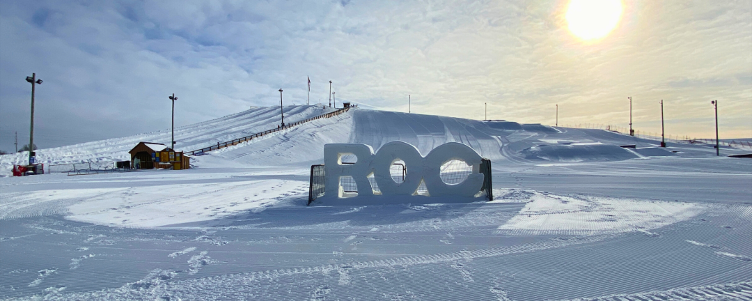 the ROC hill with the word ROC in ice