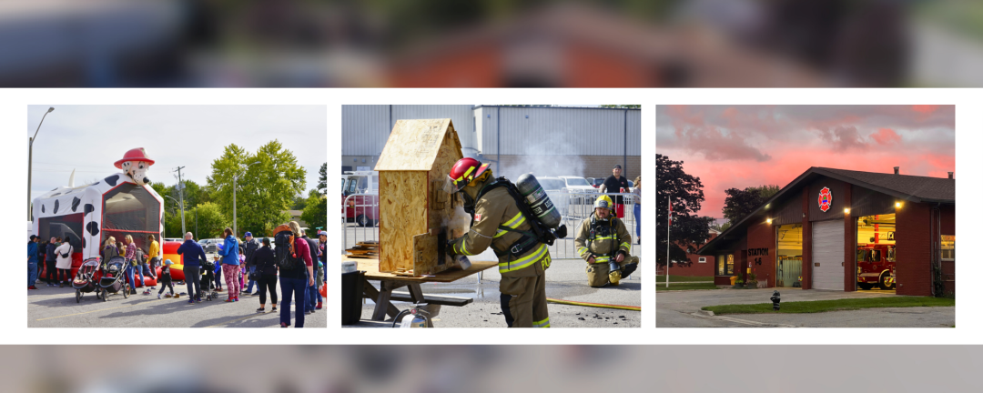 three photos, side by side, of the Georgina fire open house